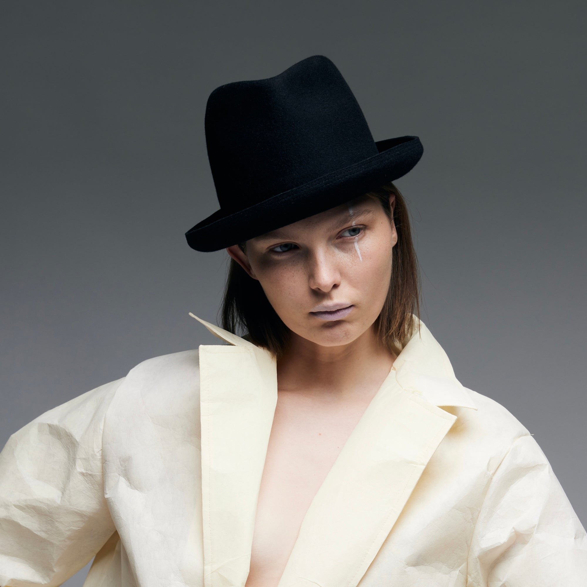 Trilby aus Haarfilz in Schwarz