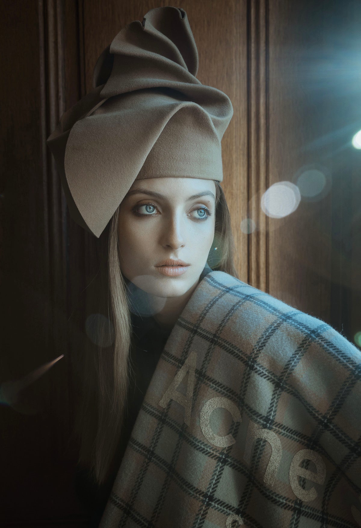 Pillbox aus Haarfilz in Camel