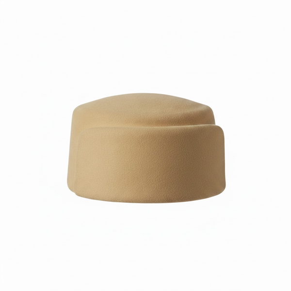 Pillbox aus Haarfilz in warmem Beige