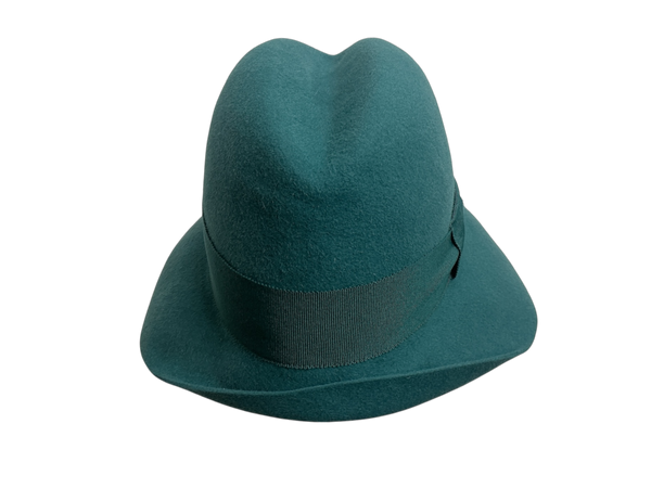 Fedora aus 100 % Haarfilz in Petrol