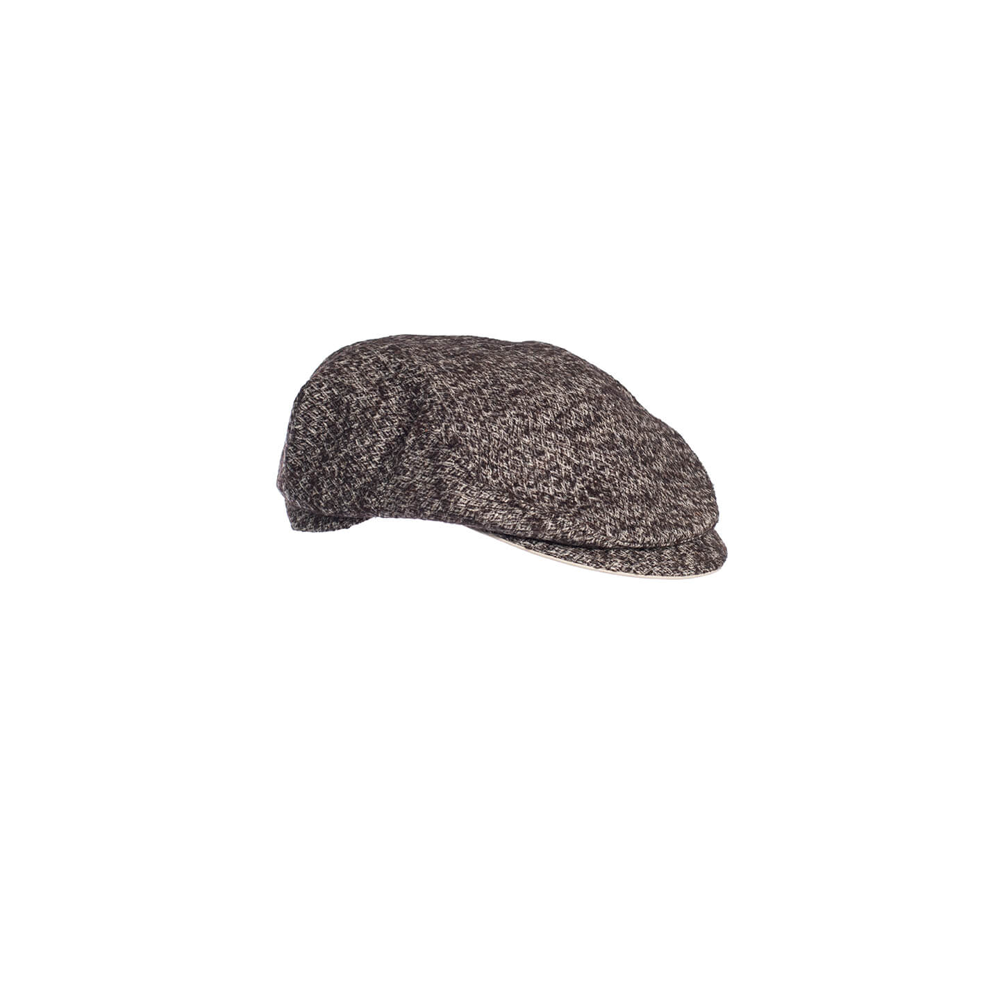Schiebermütze aus Schurwolle mit Cashmere in braun - beige meliert
