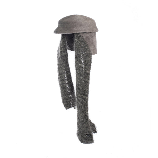 Hutcouture aus Haarfilz und Mohair in Grau – Ansicht 2