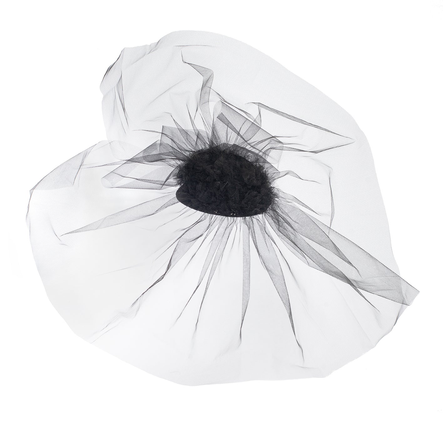 Fascinator mit Schleier in Schwarz – Ansicht 2