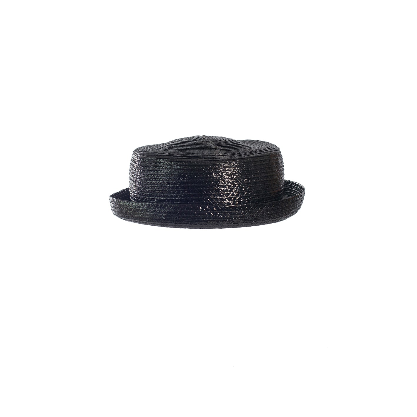 Pork Pie aus Lackborte in Schwarz