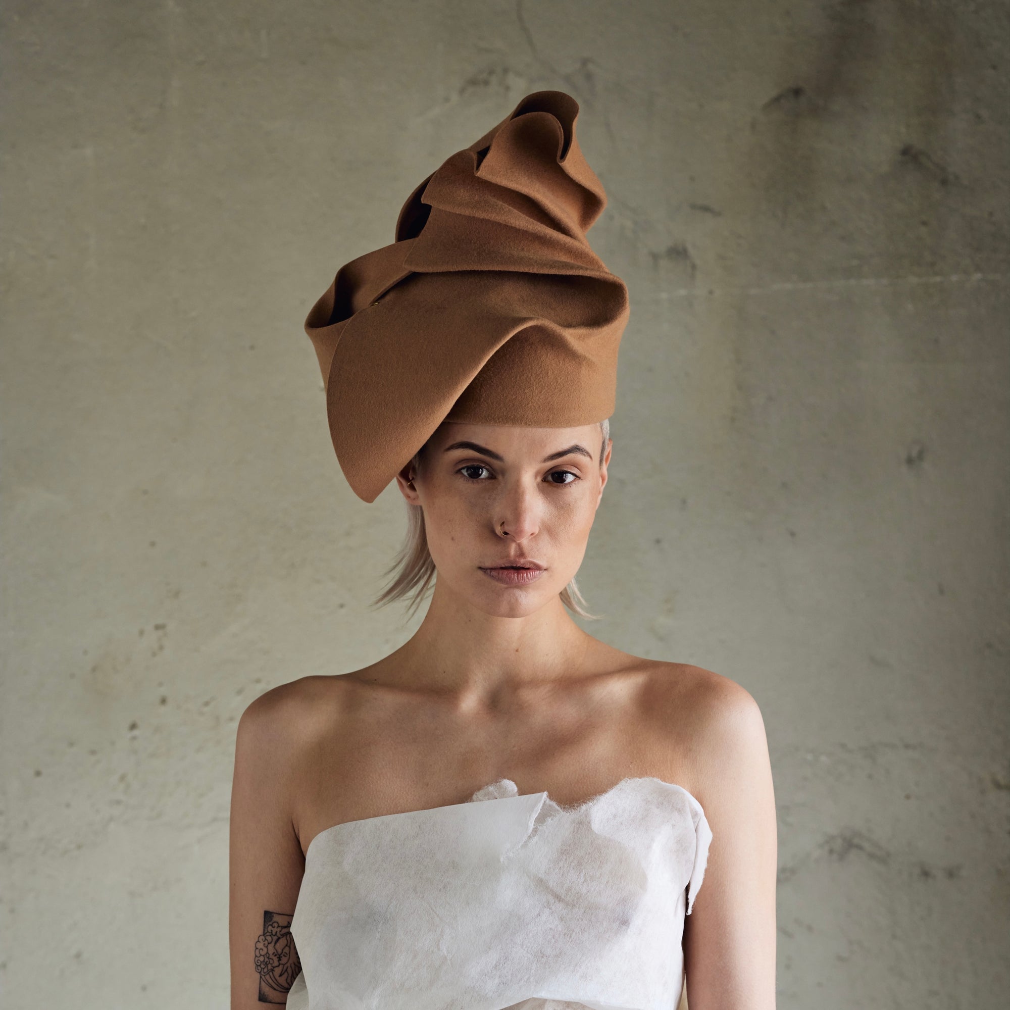 Pillbox aus Haarfilz in Camel – Ansicht 2