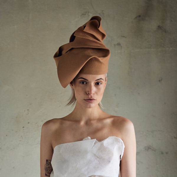 Pillbox aus Haarfilz in Camel – Ansicht 2