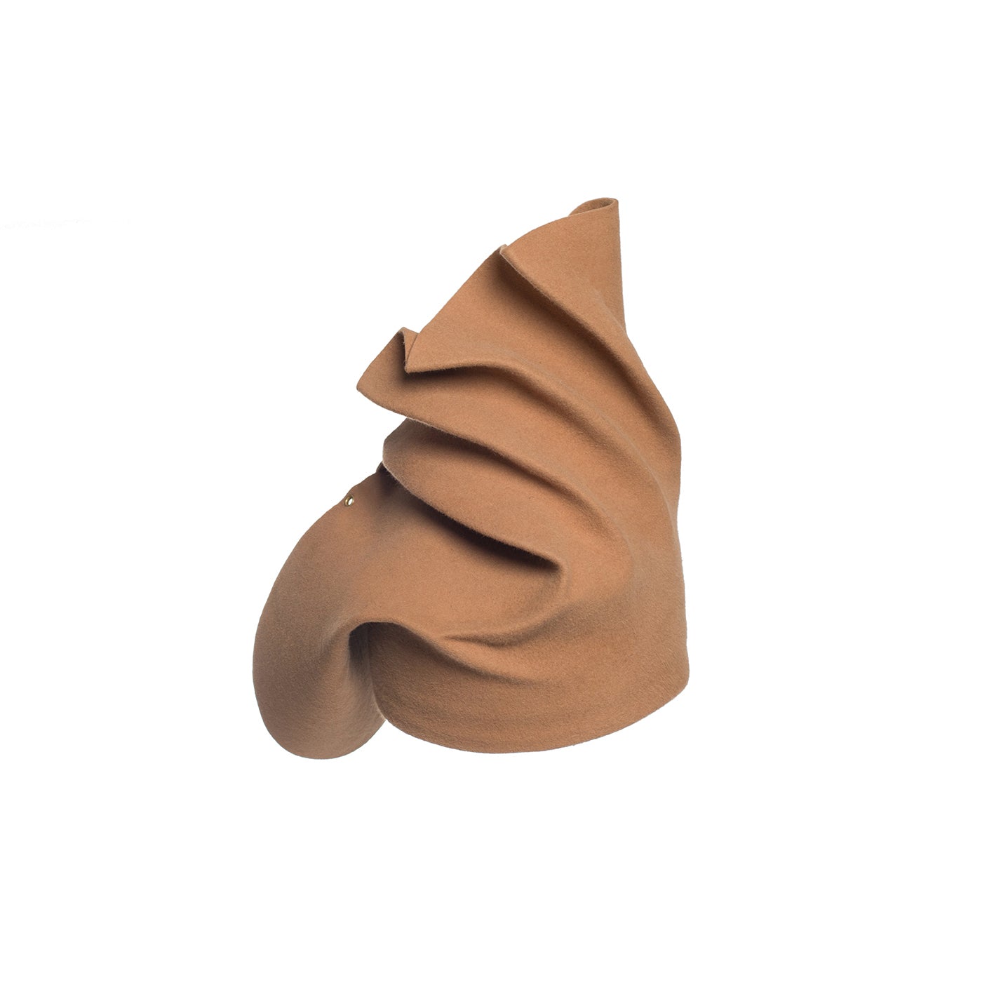 Pillbox aus Haarfilz in Camel