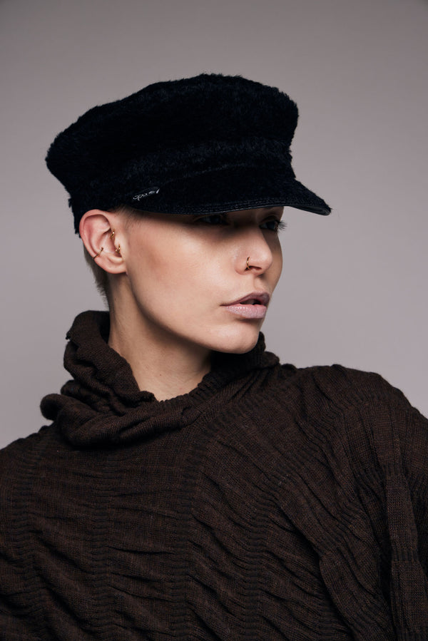 Kappe aus Kaschmir mit Mohair in Schwarz – Ansicht 2