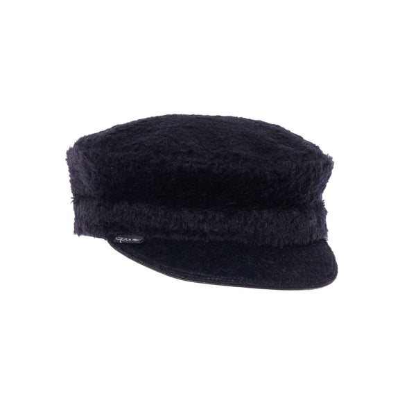 Kappe aus Kaschmir mit Mohair in Schwarz