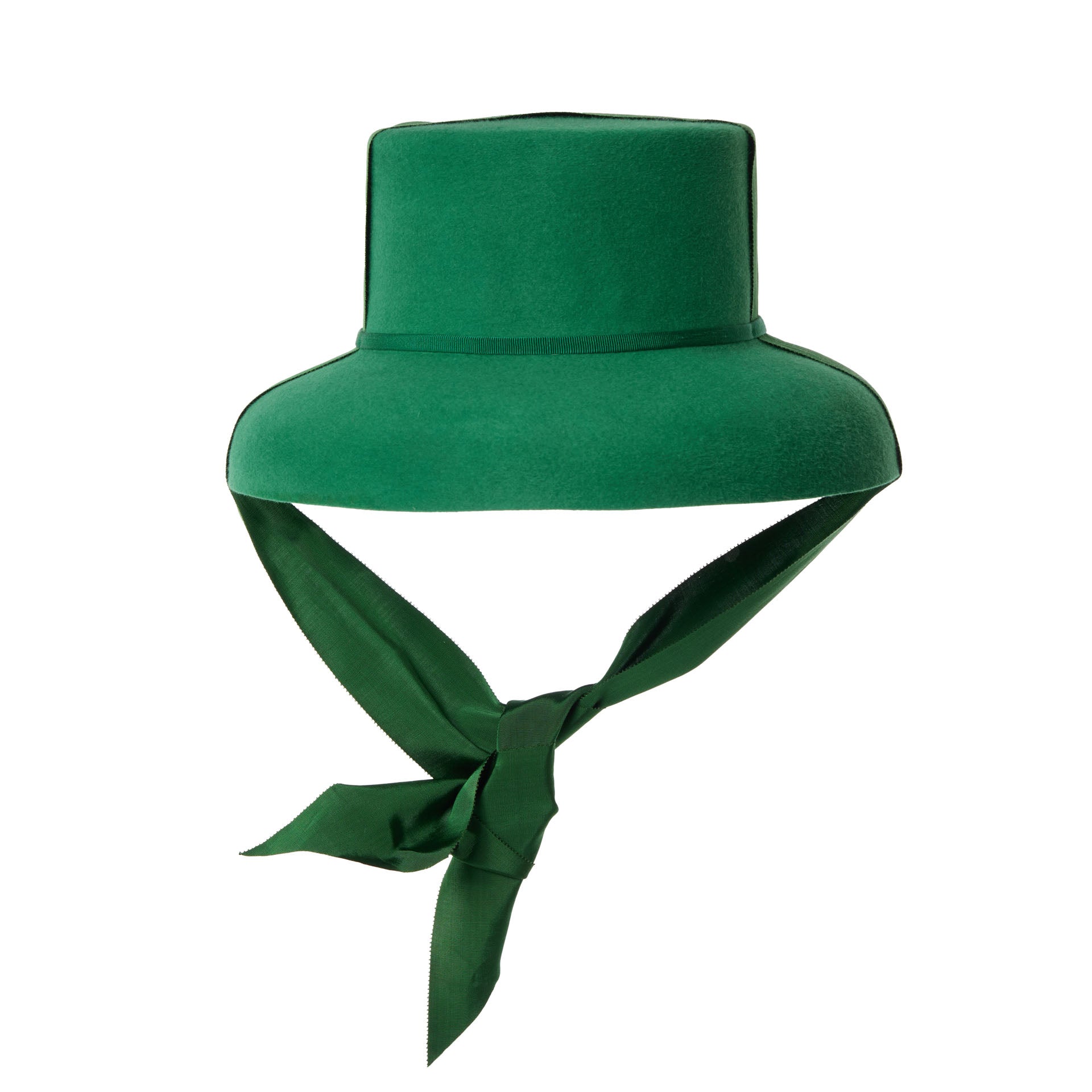 Cloche aus Haarfilz in Grün