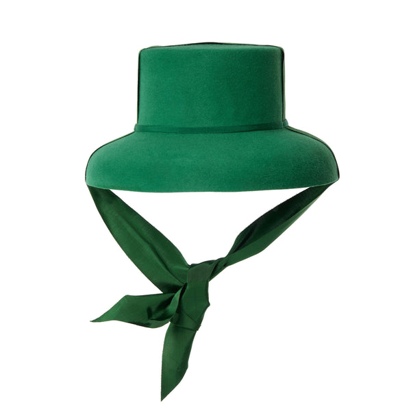 Cloche aus Haarfilz in Grün