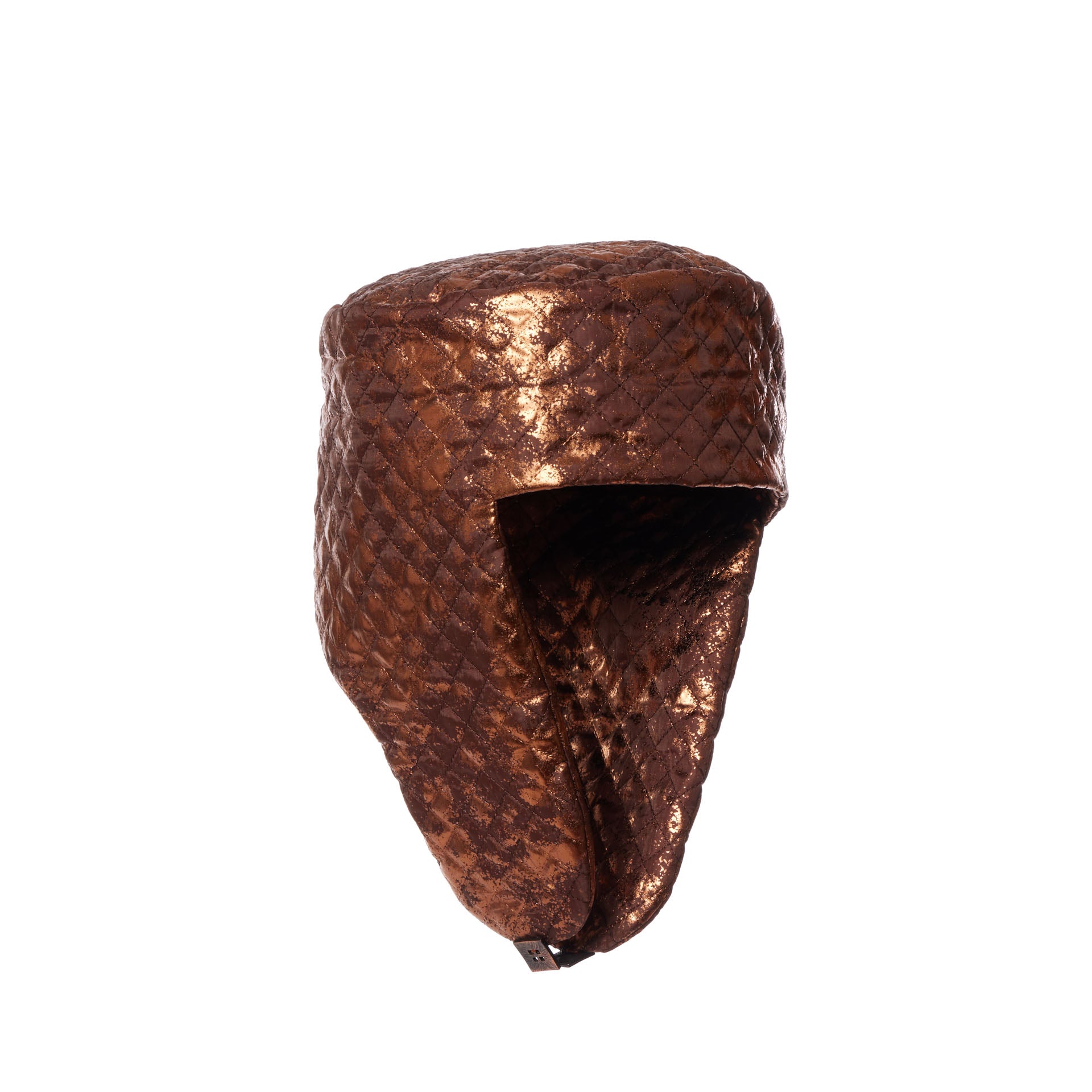 Haube aus Viskosestoff in Braun Metallic