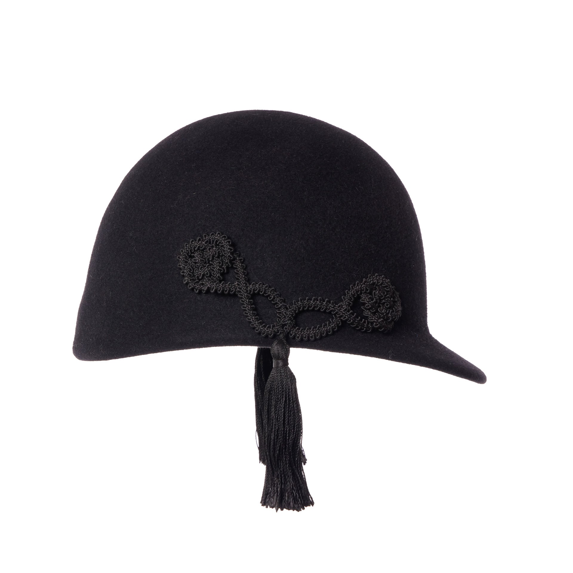Reiterkappe aus Haarfilz in Schwarz