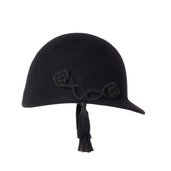 Reiterkappe aus Haarfilz in Schwarz
