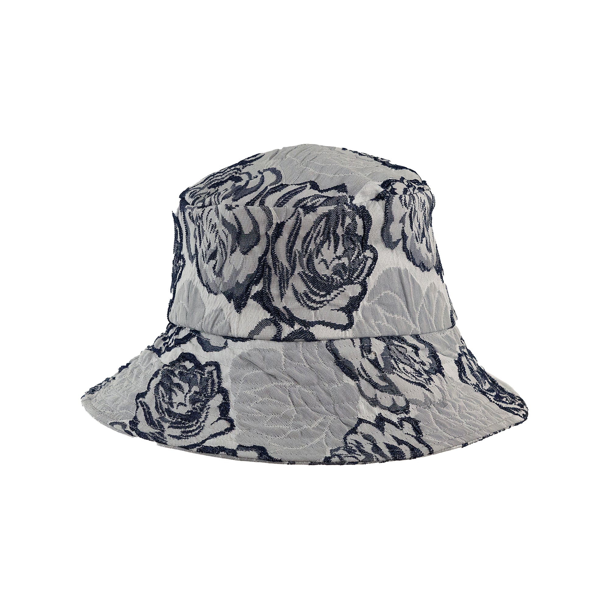 Bucket Hat aus Baumwolle und Seide in Blau