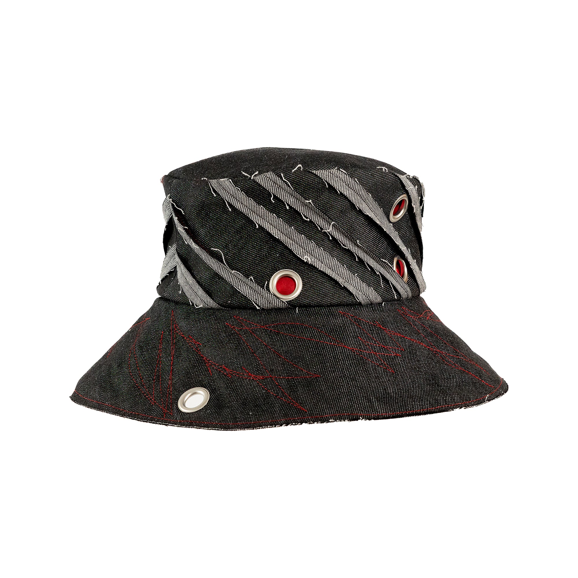 Bucket Hat aus Seide in Rot