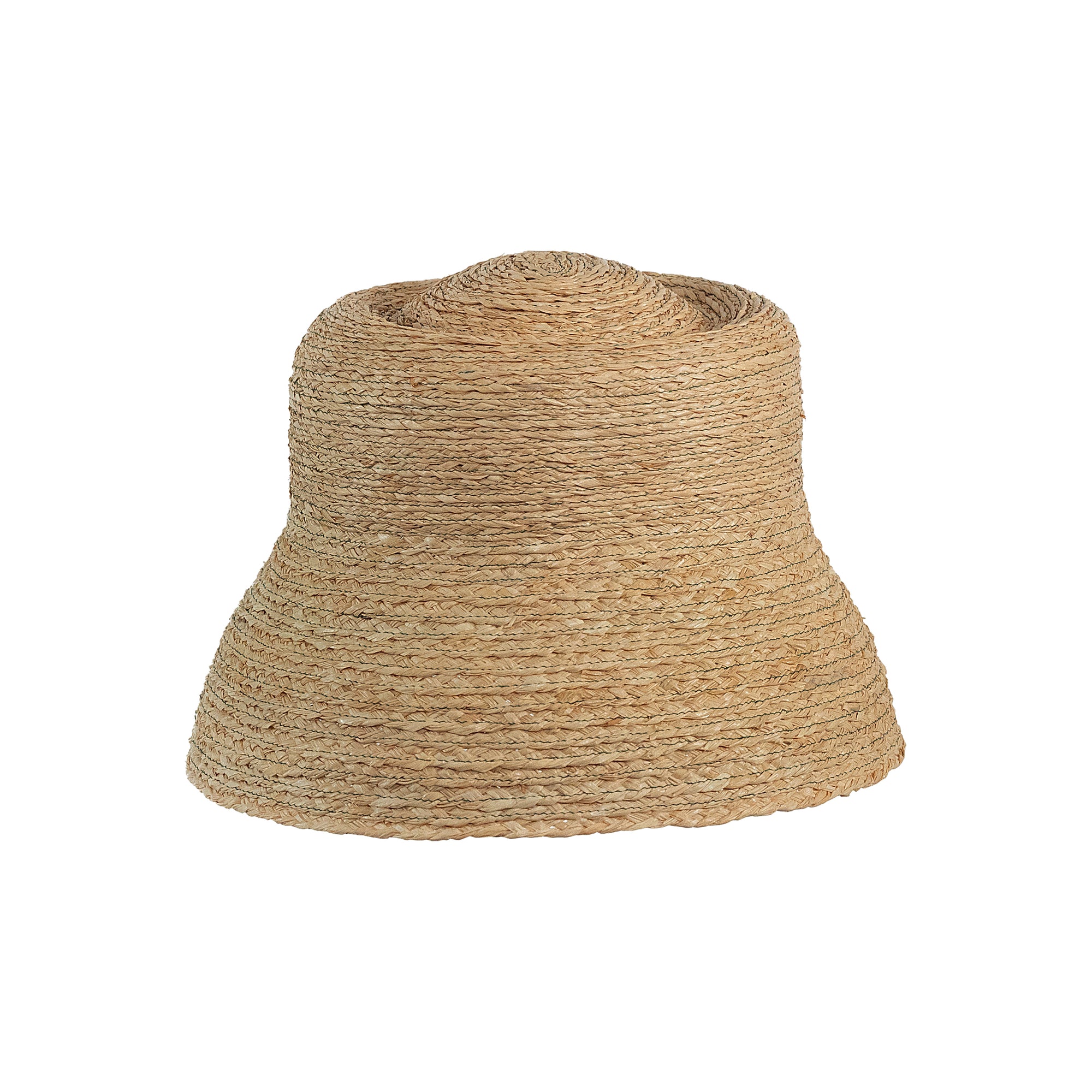 Cloche aus Raffiastroh und Strohborte
