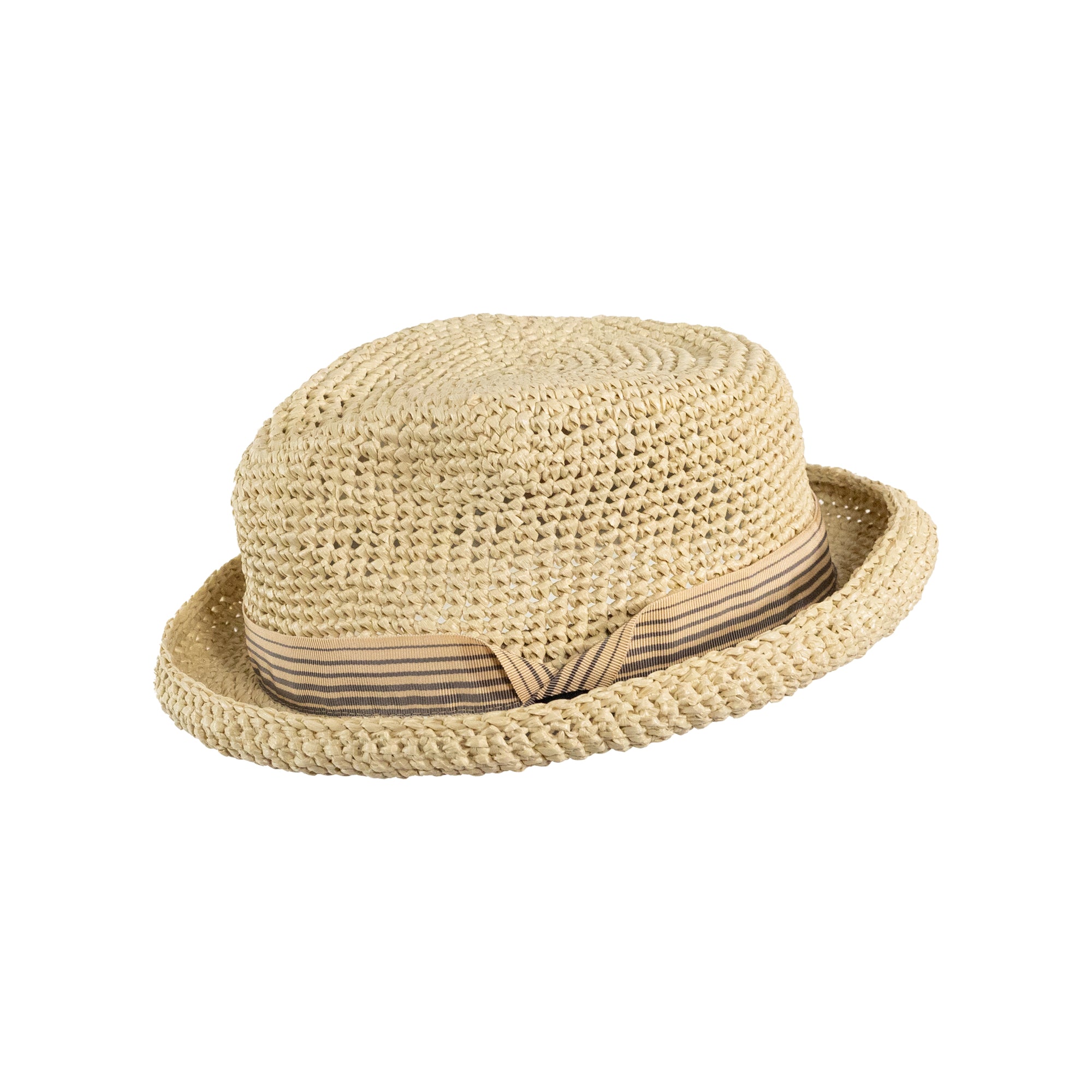 Fedora aus Viskosebast in Natur