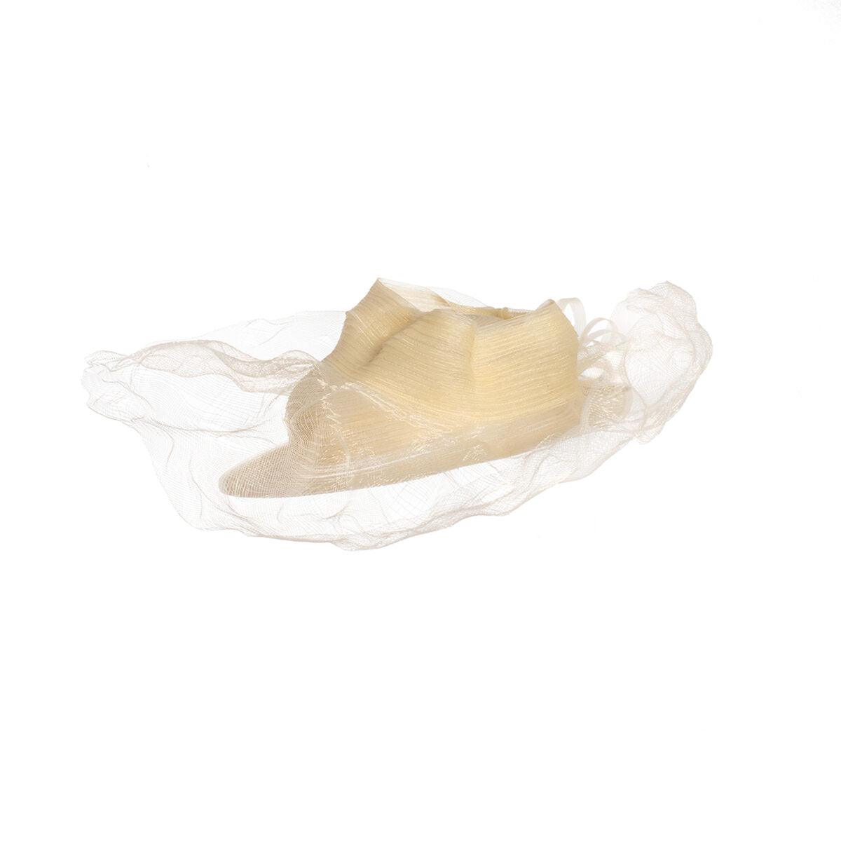 Fascinator mit Schleier in Creme