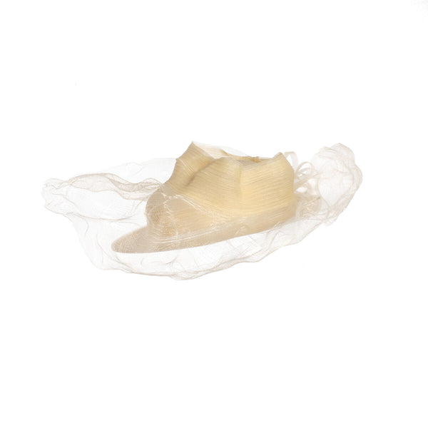 Fascinator mit Schleier in Creme