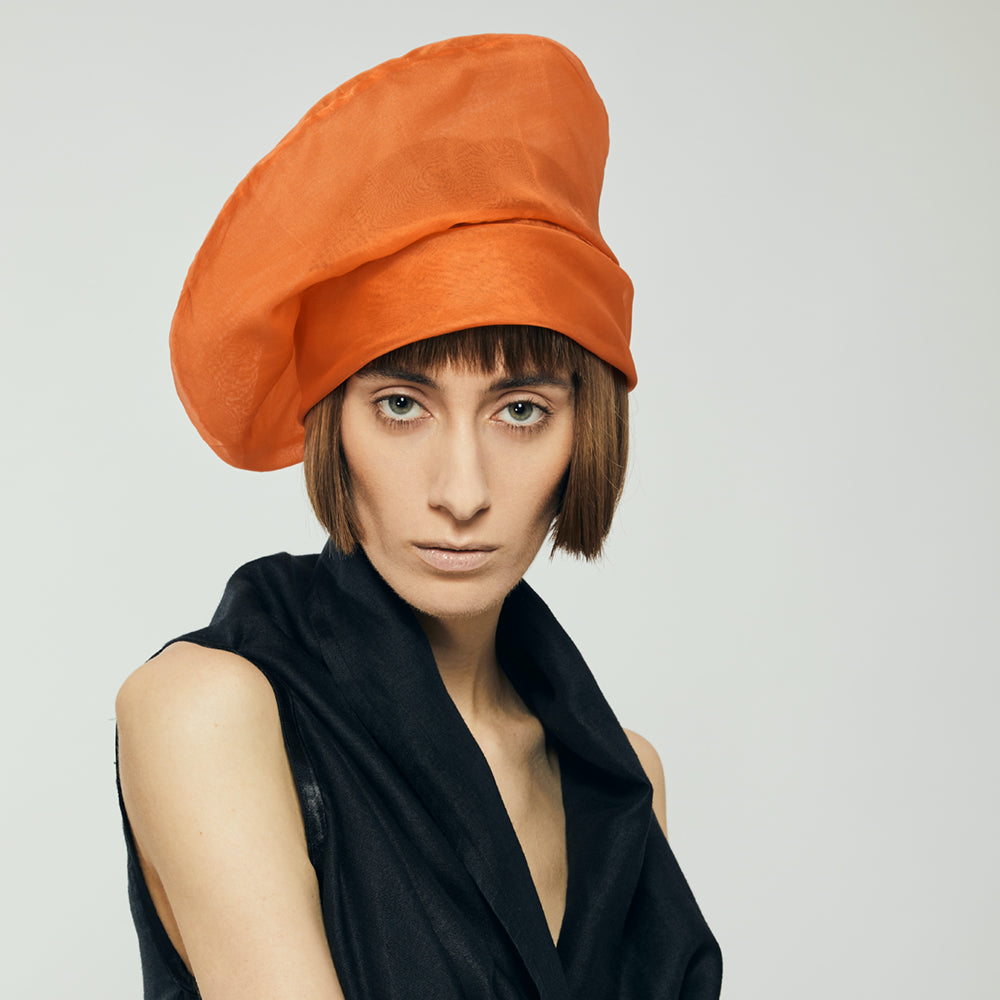 Baske aus Seideorganza in orange – Ansicht 2