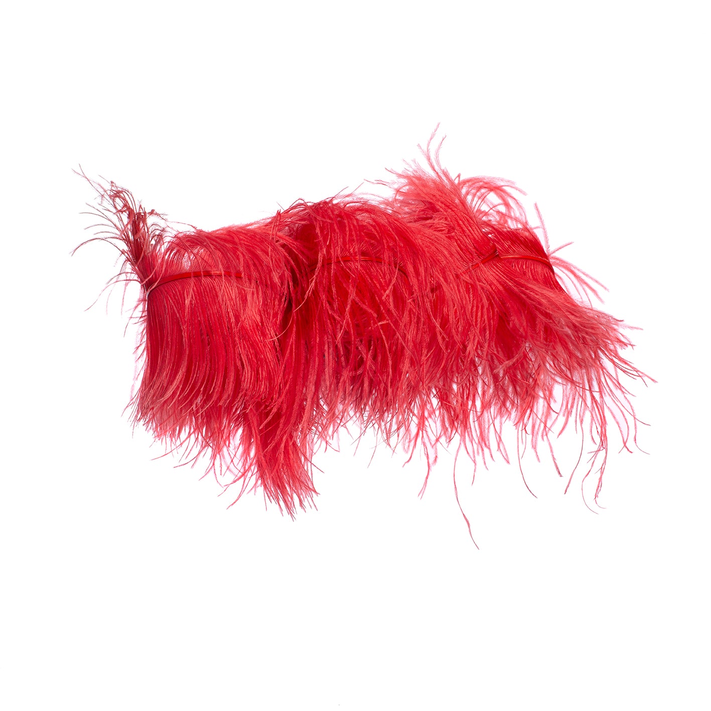 Hutcouture aus Federn in Rot