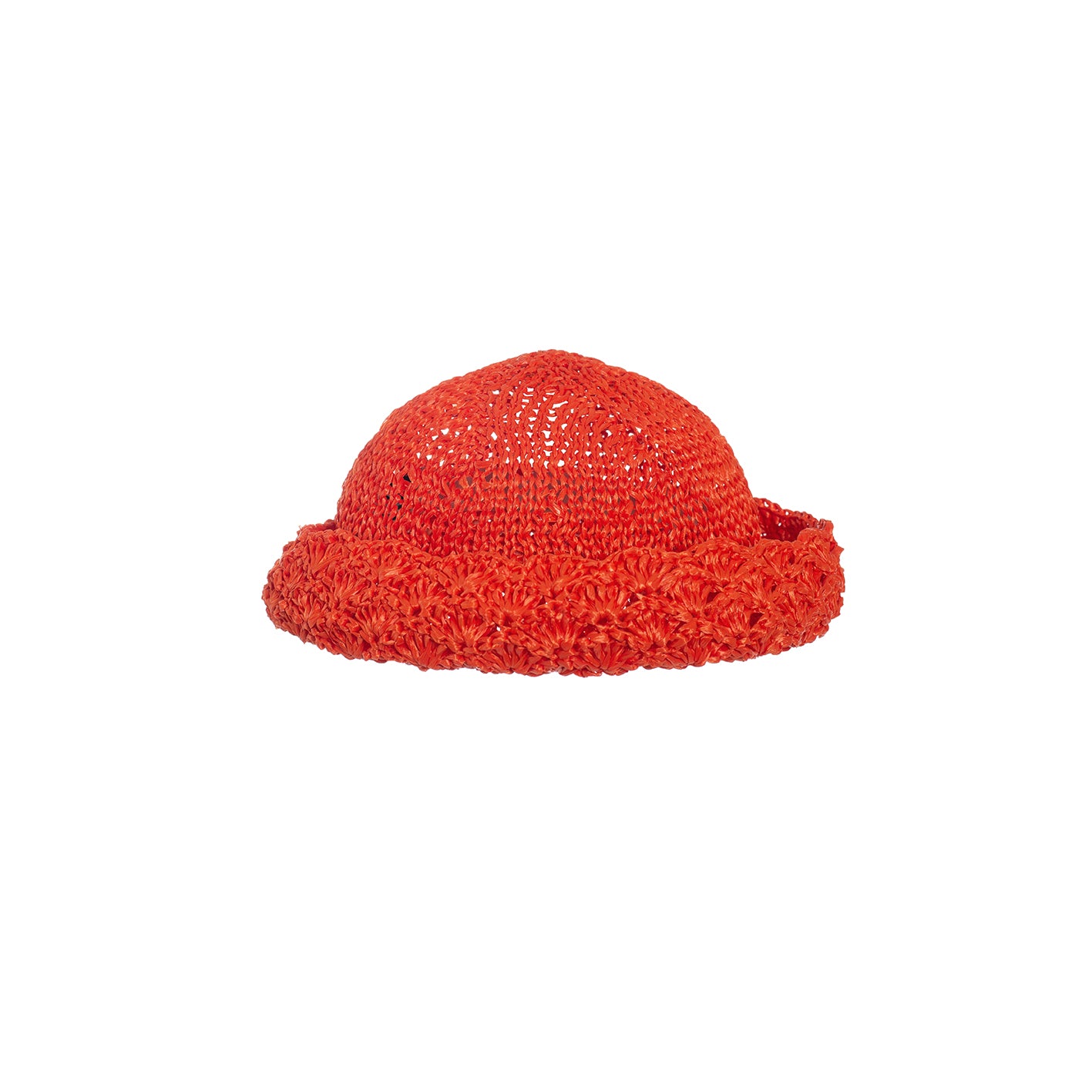 Bucket Hat aus Viskosebast in Orange