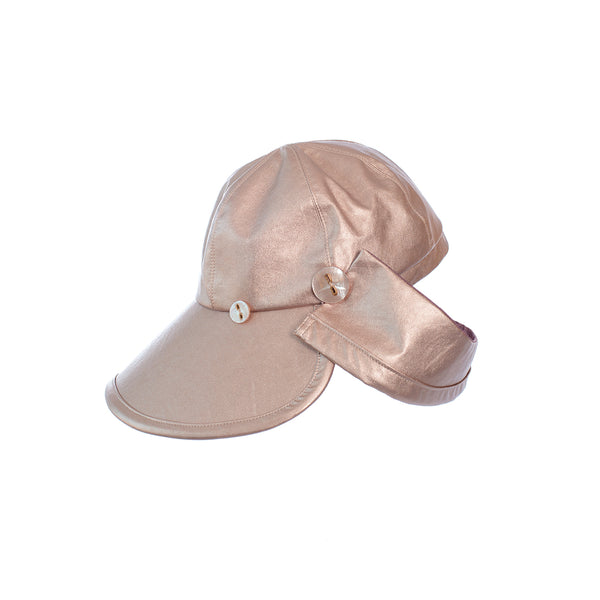 Kappe aus Lederimitat in Rosa