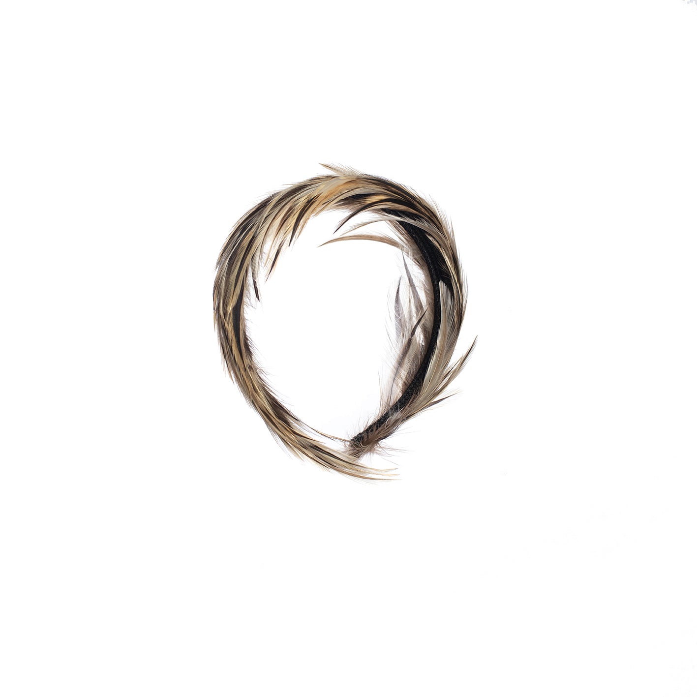 Haarreif mit Hahnenfedern in Naturbeige