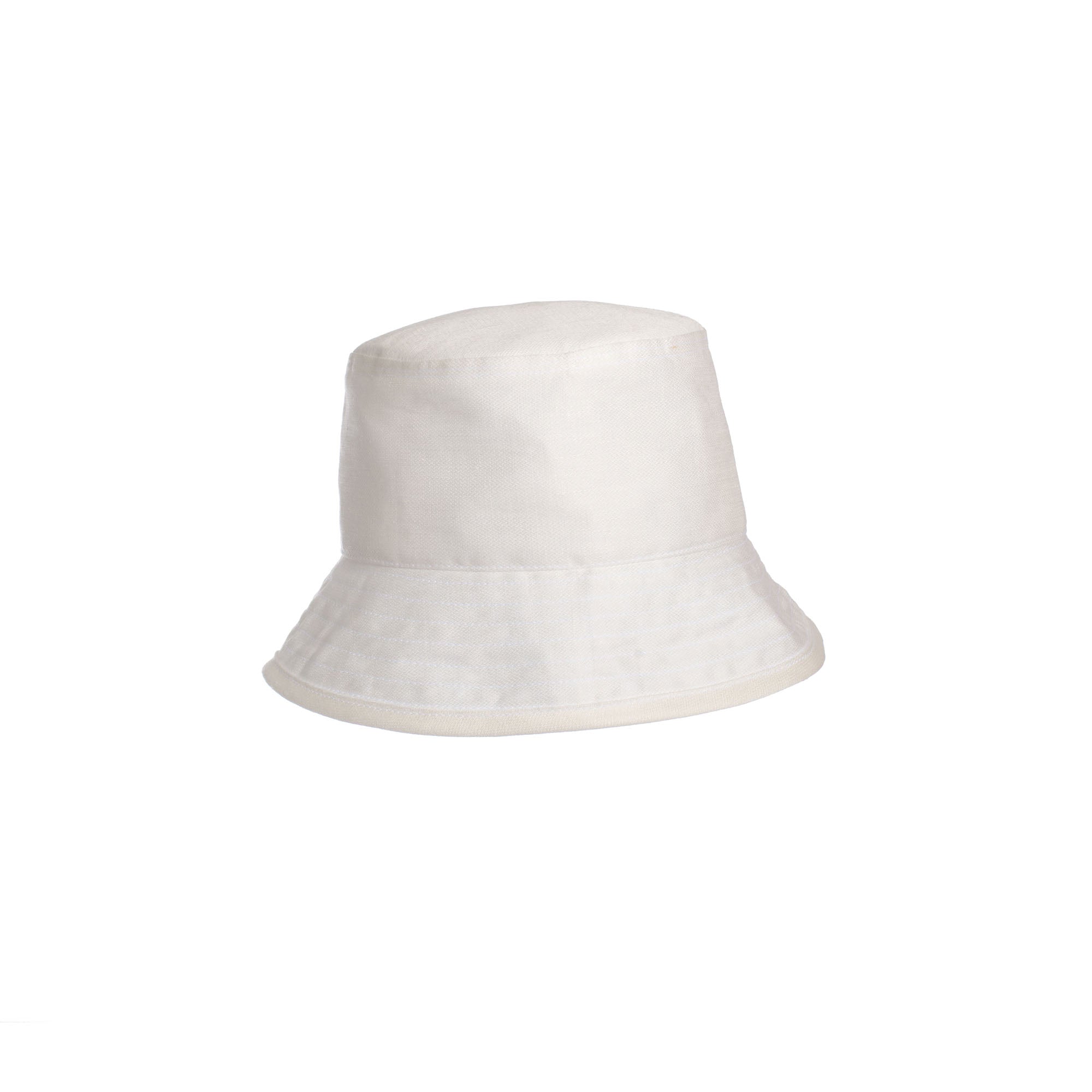 Bucket Hat aus Leinen in Weiß