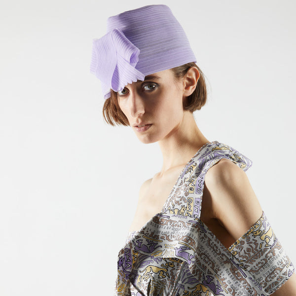 Pillbox aus Crinolborte in Violett – Ansicht 2
