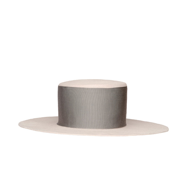 Sombrero aus Haarfilz mit breitem Ripsband