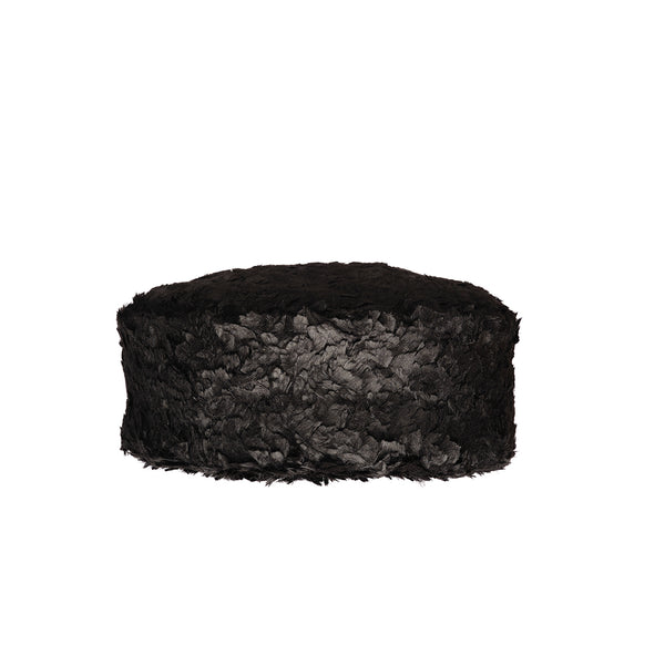 Pillbox in Schwarz aus Federimitat